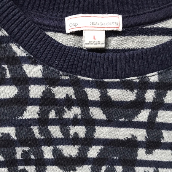 Striped Leopard Animal Print Terry Raw Edge Sweat - Picture 4 of 6